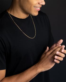 Preview: 3 mm Figaro-Halskette aus Edelstahl mit vergoldeter Oberfläche - Primo Gold